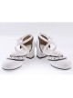 White & Black 2.6" High Heel Gorgeous Patent Leather Round Toe Criss Cross Straps Scalloped Platform Girls Lolita Shoes