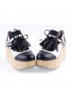 Black & White 3.1" High Heel Cute PU Rocking HorsePlatform Girls Lolita Shoes