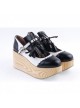 Black & White 3.1" High Heel Cute PU Rocking HorsePlatform Girls Lolita Shoes