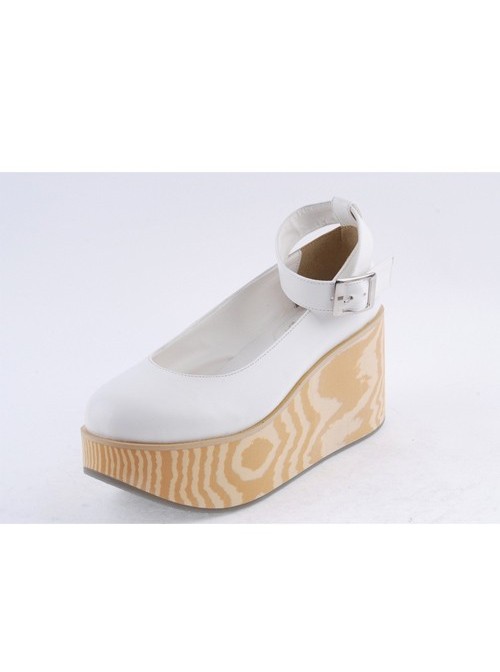 White 3.1" High Heel Adorable Polyurethane Pointed Toe Ankle Straps Platform Girls Lolita Shoes