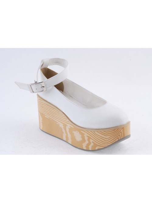 White 3.1" High Heel Adorable Polyurethane Pointed Toe Ankle Straps Platform Girls Lolita Shoes