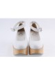 White 3.1" High Heel Adorable Polyurethane Pointed Toe Ankle Straps Platform Girls Lolita Shoes