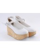 White 3.1" High Heel Adorable Polyurethane Pointed Toe Ankle Straps Platform Girls Lolita Shoes