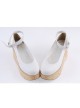 White 3.1" High Heel Adorable Polyurethane Pointed Toe Ankle Straps Platform Girls Lolita Shoes