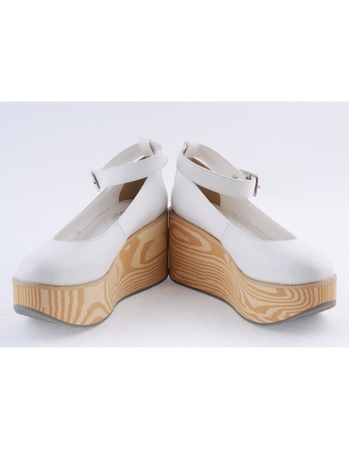 White 3.1" High Heel Adorable Polyurethane Pointed Toe Ankle Straps Platform Girls Lolita Shoes