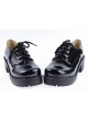 Black 2.2" High Heel Cute Patent Leather Round Toe Military Style Platform Girls Lolita Shoes