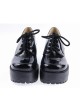 Black 3.1" High Heel Classic Polyurethane Round Toe Army Style Platform Girls Lolita Shoes