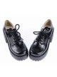 Black 3.1" High Heel Classic Polyurethane Round Toe Army Style Platform Girls Lolita Shoes