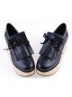 Black 3.1" High Heel Stylish PU Rocking HorseLace Tie Platform Girls Lolita Shoes