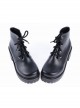 Black 2.2" High Heel Special Polyurethane Lace Tie Platform Girls Lolita Shoes