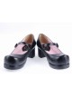 Black 1.8" High Heel Gorgeous Polyurethane Wedge Toe Strap Platform Girls Lolita Shoes