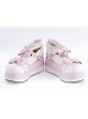 Pink 2.8" High Heel Glamorous Synthetic Leather Round Toe Ankle Straps Bow Decoration Platform Girls Lolita Shoes