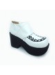 White 3.5" Heel High Beautiful Synthetic Leather Round Toe Cross Straps Platform Girls Lolita Shoes