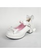 White 1.8" Heel High Lovely PU Point Toe Bow Decoration Platform Girls Lolita Shoes