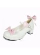 White & Pink 1.8" Heel High Cute Suede Point Toe Bowknot Platform Girls Lolita Shoes