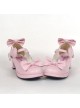 Pink 1.8" Heel High Gorgeous PU Point Toe Bow Decoration Platform Girls Lolita Shoes