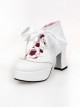 White 2.9" Heel High Special Synthetic Leather Round Toe Ankle Straps Platform Girls Lolita Shoes