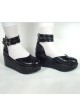 Black 3.1" Heel High Stylish Suede Round Toe Ankle Straps Platform Girls Lolita Shoes