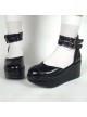 Black 3.1" Heel High Stylish Suede Round Toe Ankle Straps Platform Girls Lolita Shoes