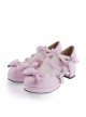 Pink 1.8" Heel High Cute Point Toe Bow Decoration Platform Girls Lolita Shoes