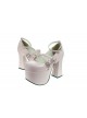 Pink 4.9" Heel High Adorable Polyurethane Round Toe Scalloped Platform Girls Lolita Shoes