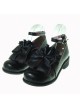 Black 1.4" Heel High Cute Patent Leather Round Toe Bow Decoration Platform Lady Lolita Shoes