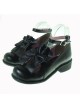 Black 1.4" Heel High Cute Patent Leather Round Toe Bow Decoration Platform Lady Lolita Shoes