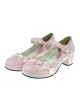 Pink 1.8" Heel High Classic Patent Leather Point Toe Cross Straps Platform Women Lolita Shoes