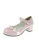 Pink 1.8" Heel High Classic Patent Leather Point Toe Cross Straps Platform Women Lolita Shoes