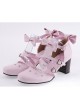 Pink 2.6" Heel High Lovely Patent Leather Point Toe Bowknot Platform Women Lolita Shoes