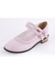 Pink 1.0" Heel High Beautiful Patent Leather Point Toe Cross Straps Platform Women Lolita Shoes