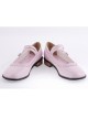 Pink 1.0" Heel High Beautiful Patent Leather Point Toe Cross Straps Platform Women Lolita Shoes