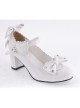 White 2.6" Heel High Lovely Polyurethane Point Toe Bowknot Platform Women Lolita Shoes