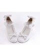 White 2.6" Heel High Lovely Polyurethane Point Toe Bowknot Platform Women Lolita Shoes