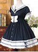 Navy Collar Cotton Short Sleeve Classic Lolita Dress