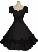 Bow Cotton Short Sleeves Classic Lolita Dress