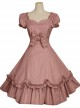 Bow Cotton Short Sleeves Classic Lolita Dress