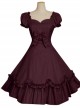 Bow Cotton Short Sleeves Classic Lolita Dress