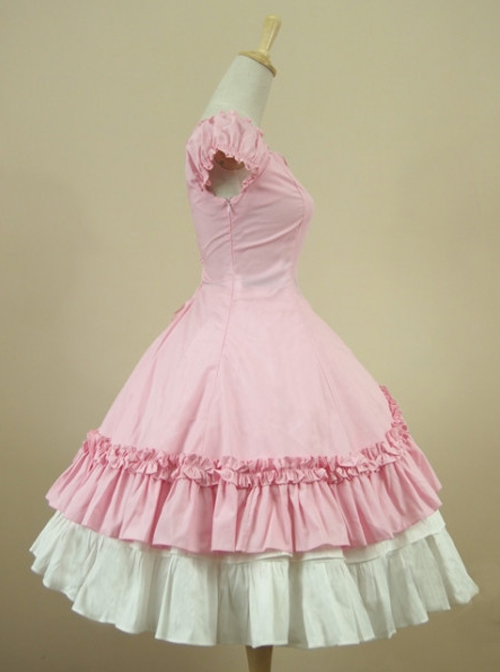 Cotton Short Sleeves Ruffle Classic Lolita Dress