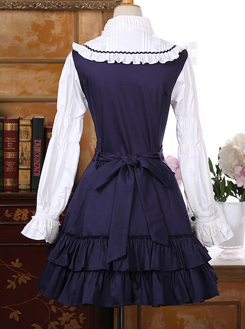 Classic Cotton Long Sleeves Ruffle Lolita Dress