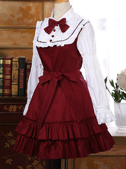 Classic Cotton Long Sleeves Ruffle Lolita Dress