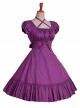 Cotton Ruffles Short Sleeve Bow Classic Lolita Dress