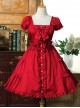 Bow Cotton Flounced Short Sleeve Lolita Dress