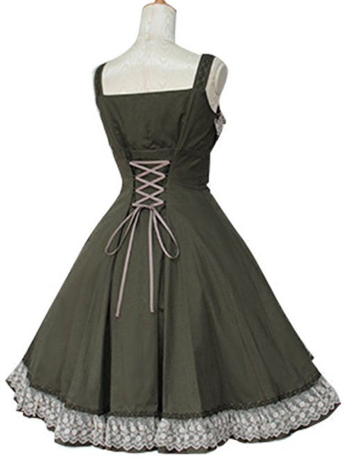 Short Sleeve Satin Yarn Classic Lolita Dress