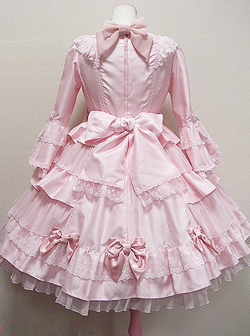 Long Sleeve Bow Lace Ruffles Classic Lolita Dress