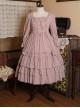 Bowknot High Waist Pure Color Classic Lolita Half Sleeve Dress