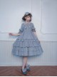 Bowknot High Waist Pure Color Classic Lolita Half Sleeve Dress