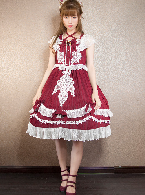 Wars Of The Roses Bowknot Classic Lolita Sling Dress