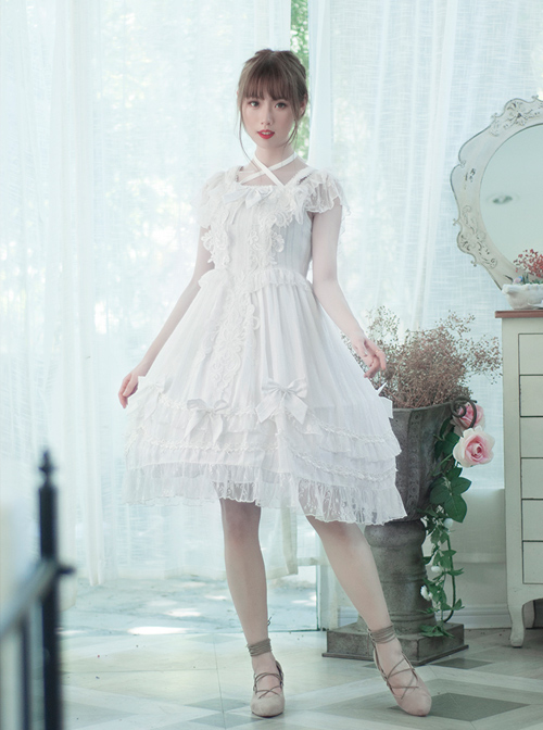 Wars Of The Roses Bowknot Classic Lolita Sling Dress