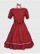 Round Neckline Ruffle Lace Classic Lolita Puff Short Sleeves Dress